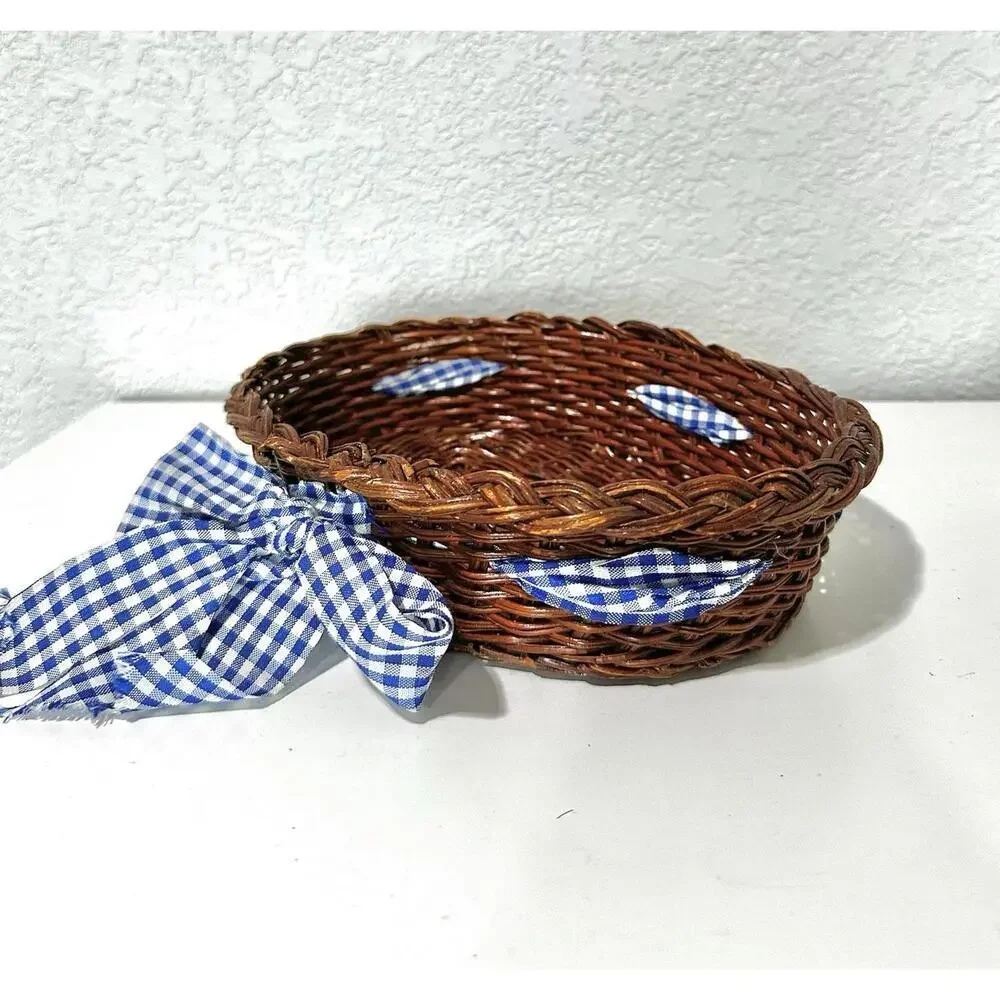 Teamson 1995 Casserole Baking Dish Oval Country Home and Woven Basket with Bow
